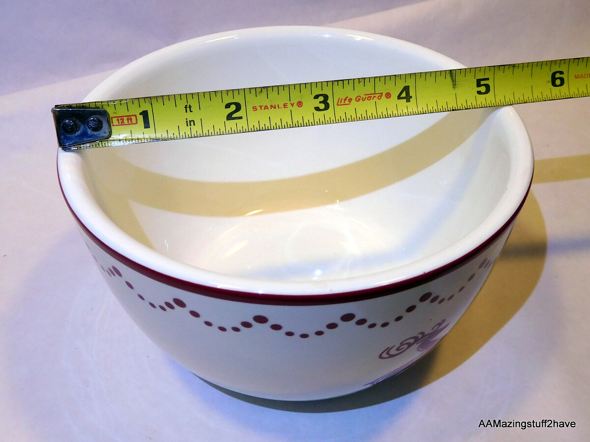 Holiday Home International Products Bowl Decor Reindeer Red & White 3”x5”