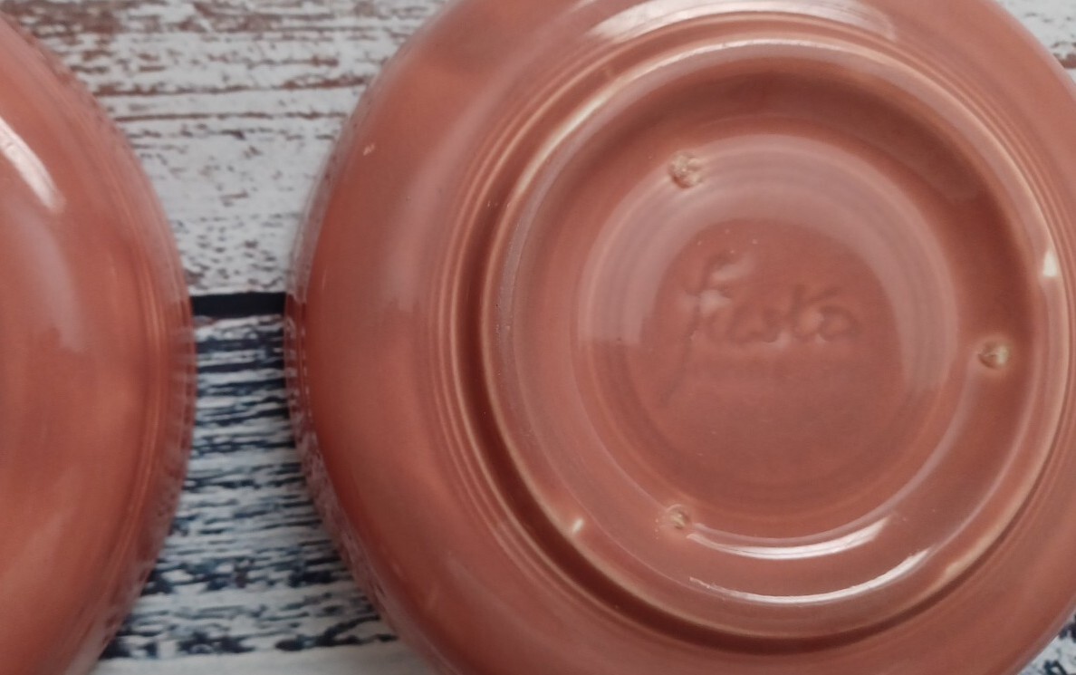 PAIR VINTAGE FIESTA 50’S ROSE 6″ DESSERT BOWL RARE 1950-1959 FLAWLESS CONDITION