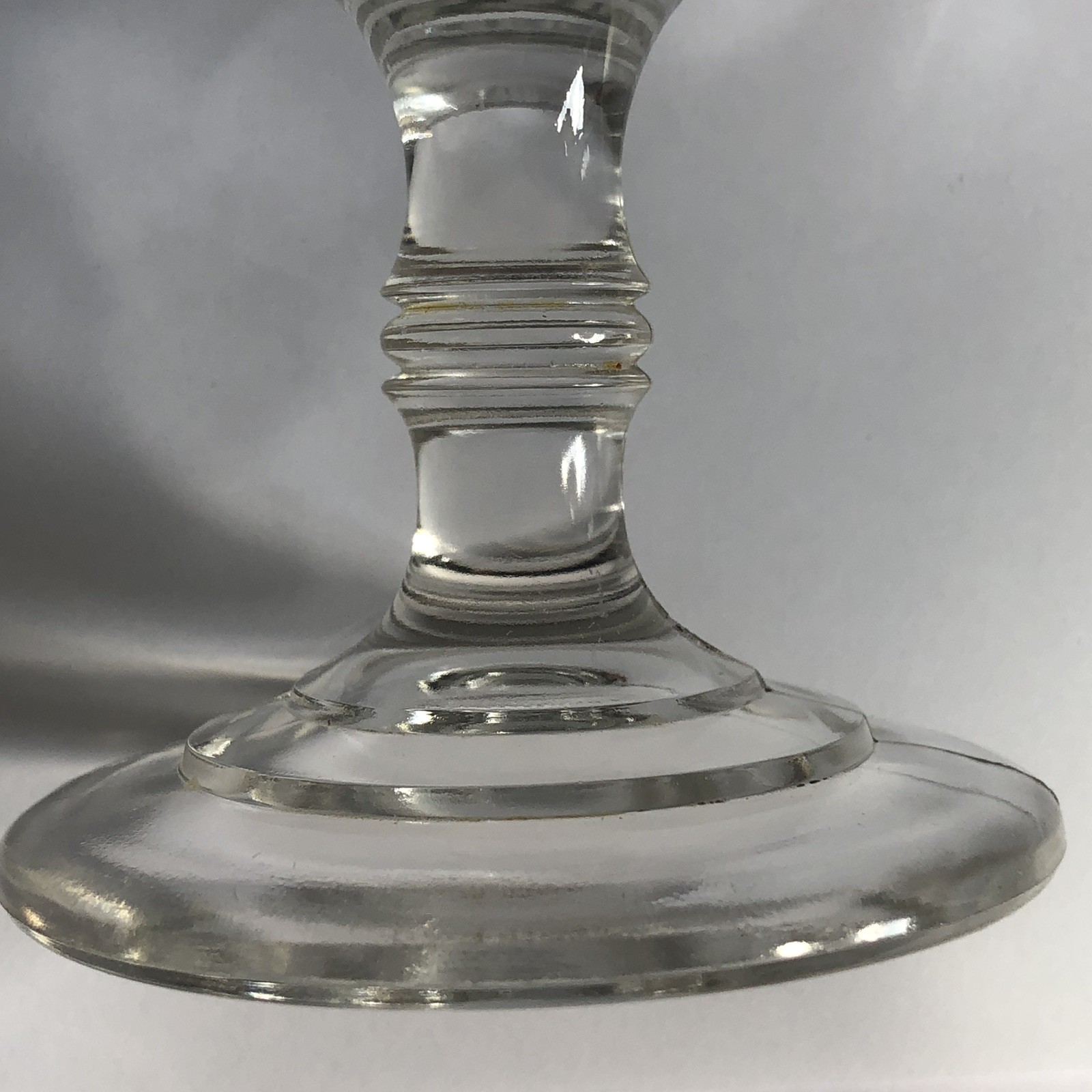 Bryce Higbee Indian Tree Paneled Glass Pedestal Compote 5.5″ EAPG Sprig Pattern