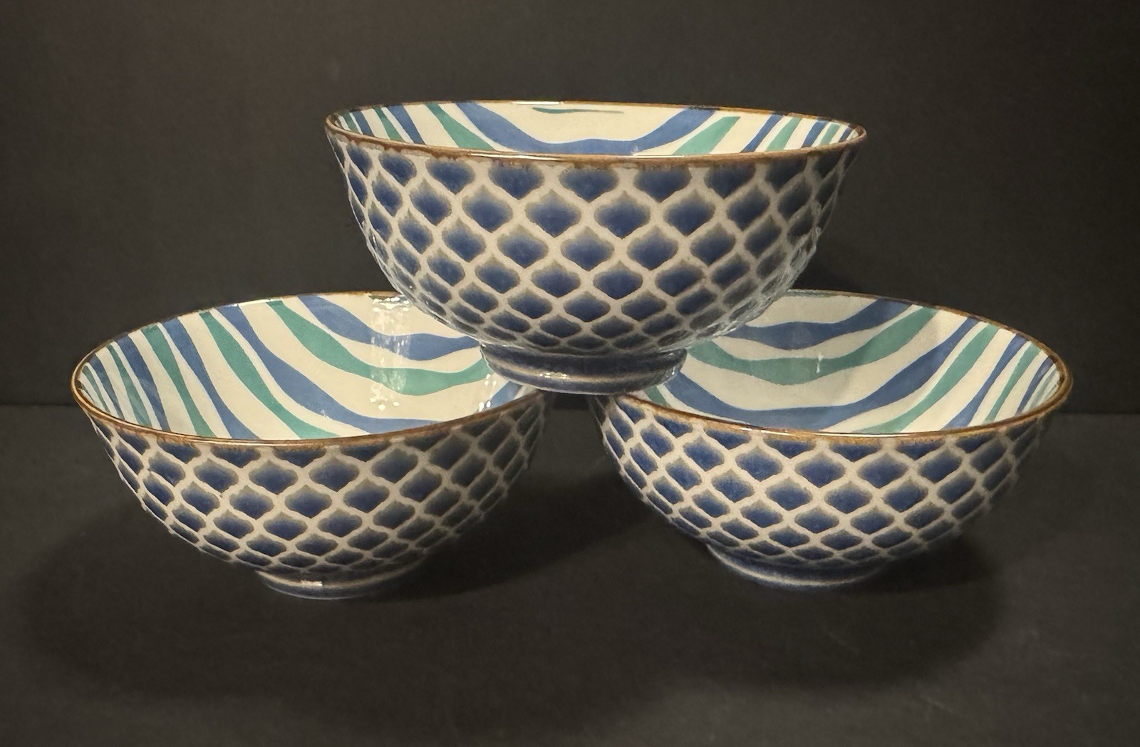 Ooh La La! By BIA, Cheyenne Basket Weave & in Blue/White/Turquoise Stripes NICE