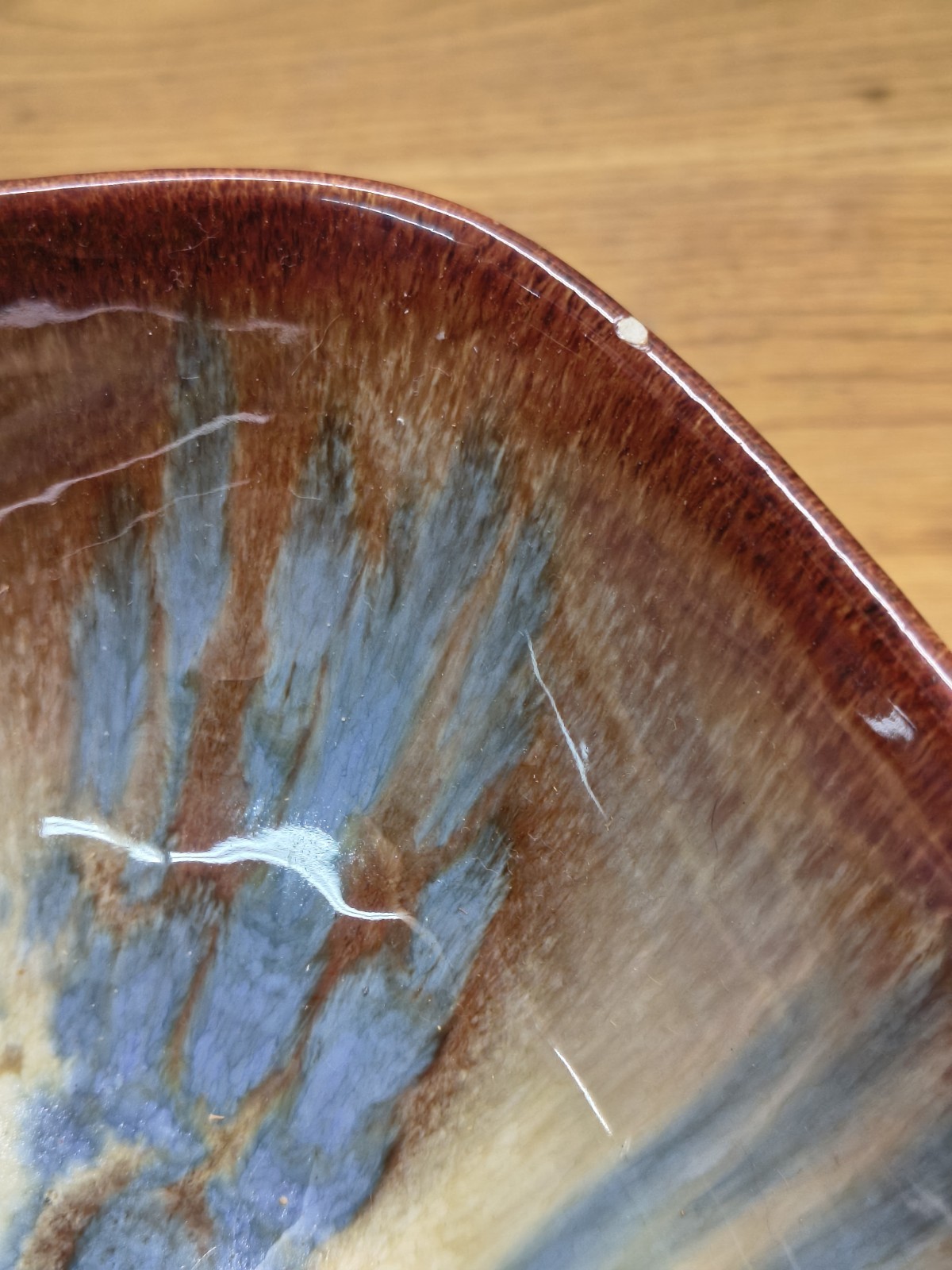 DRYDEN OZARK FRONTIER POTTERY BROWN DRIP GLAZE SERVING SQUARE BOWL SIGNED