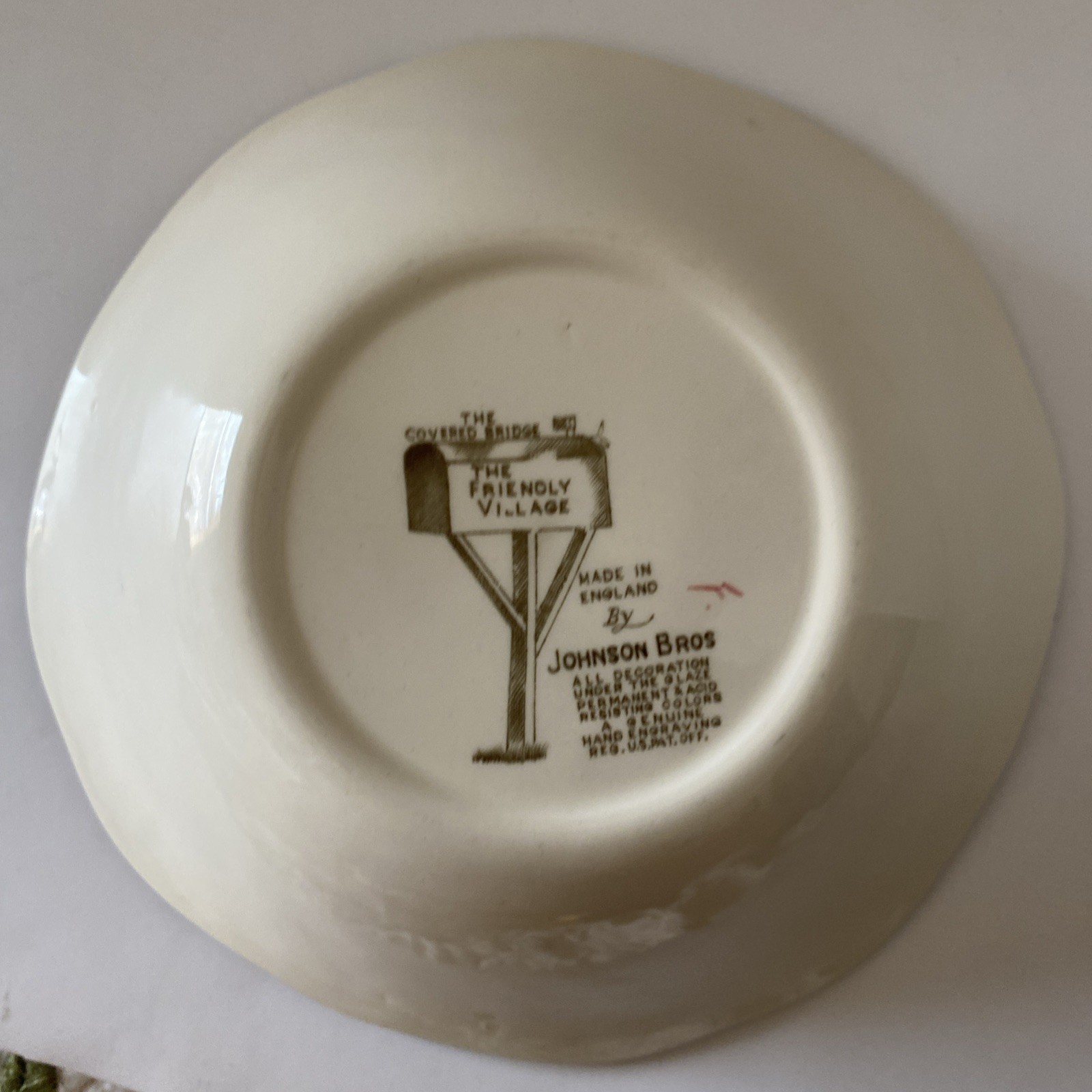 Johnson Bros Friendly Village “Covered Bridge” Square Cereal Bowl 6 1/8X6 1/4″