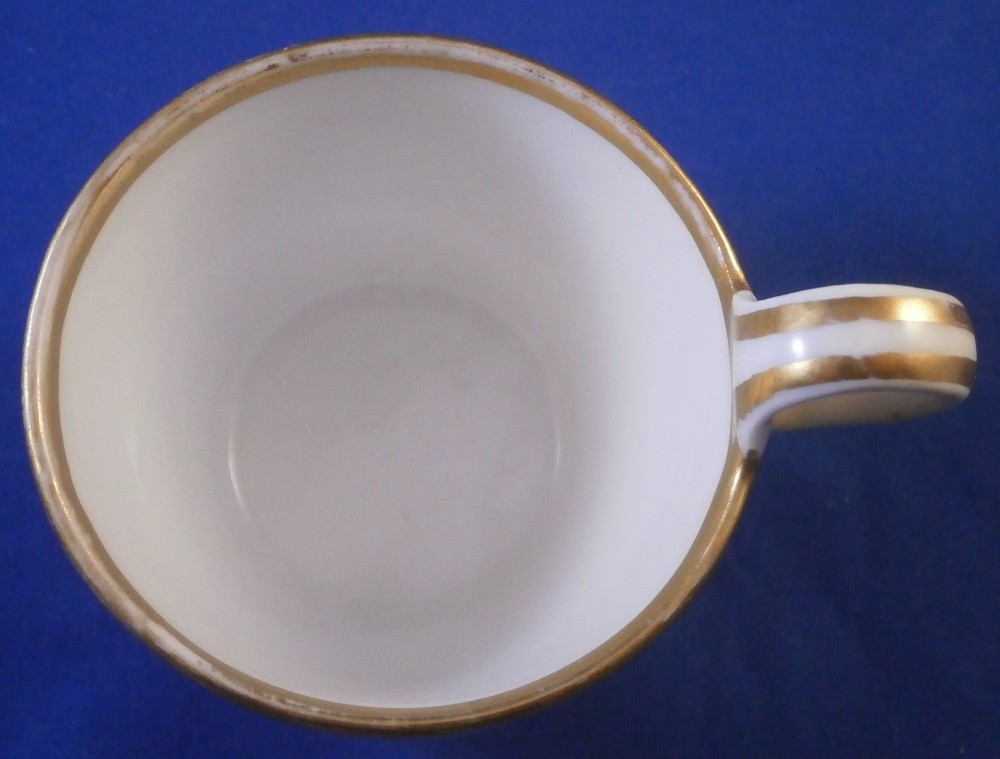 Antique 19thC Royal Vienna Porcelain Gold Grape Leaf Cup & Saucer Wien Austrian