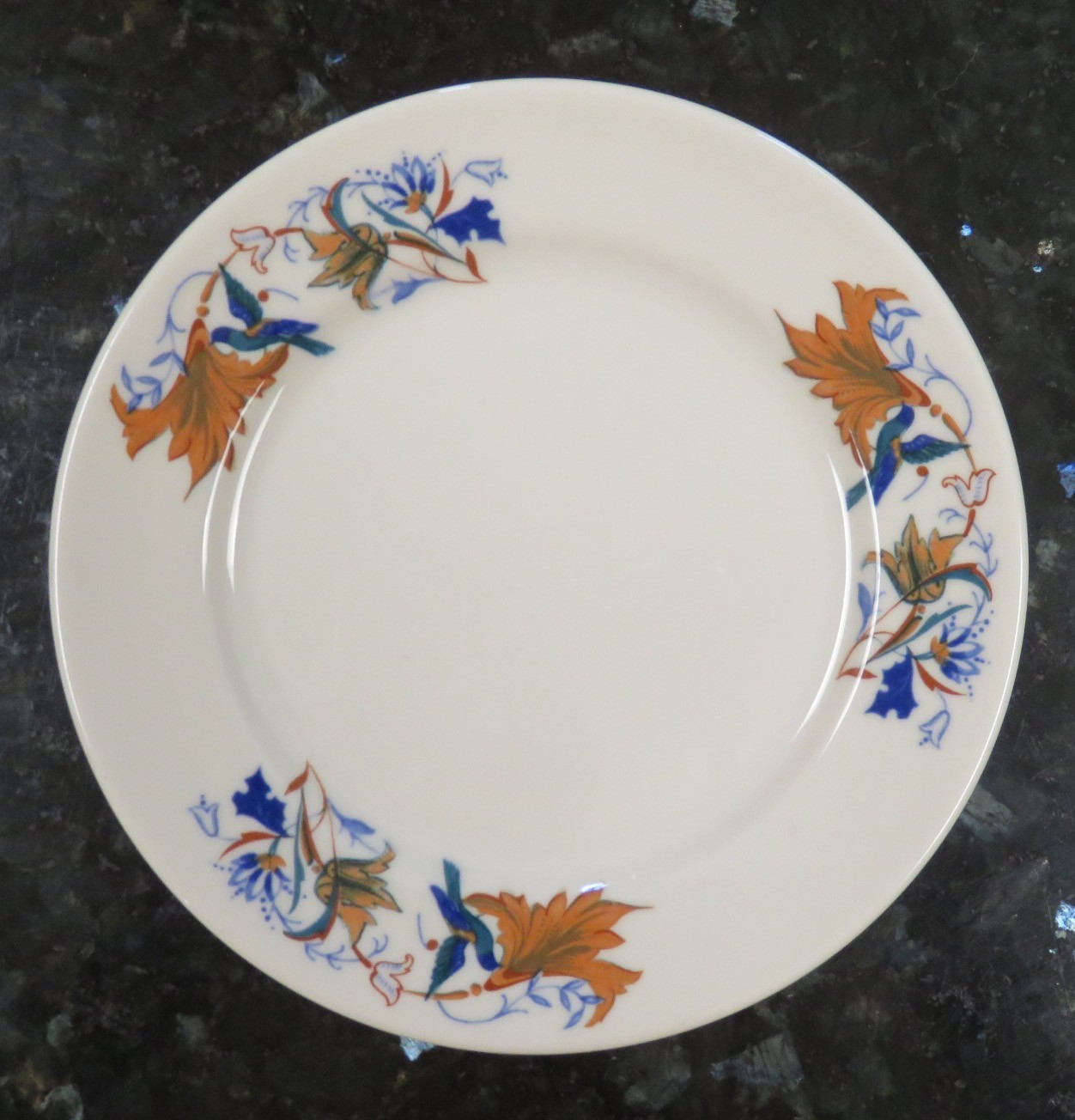Syracuse China Restaurant Ware Blue Bird Dinner Plate ~ 6 1/2 Inches