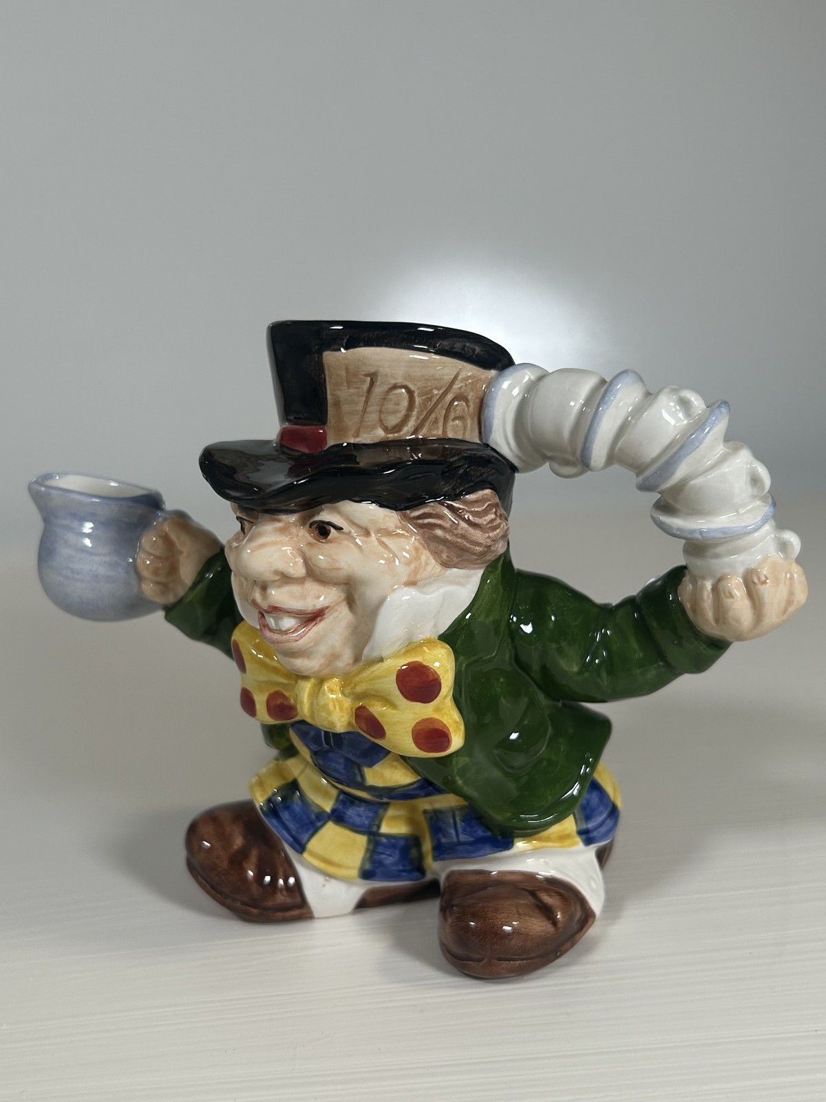 Fitz & Floyd Mad Hatter Creamer Pitcher 1992 Alice in Wonderland Chip