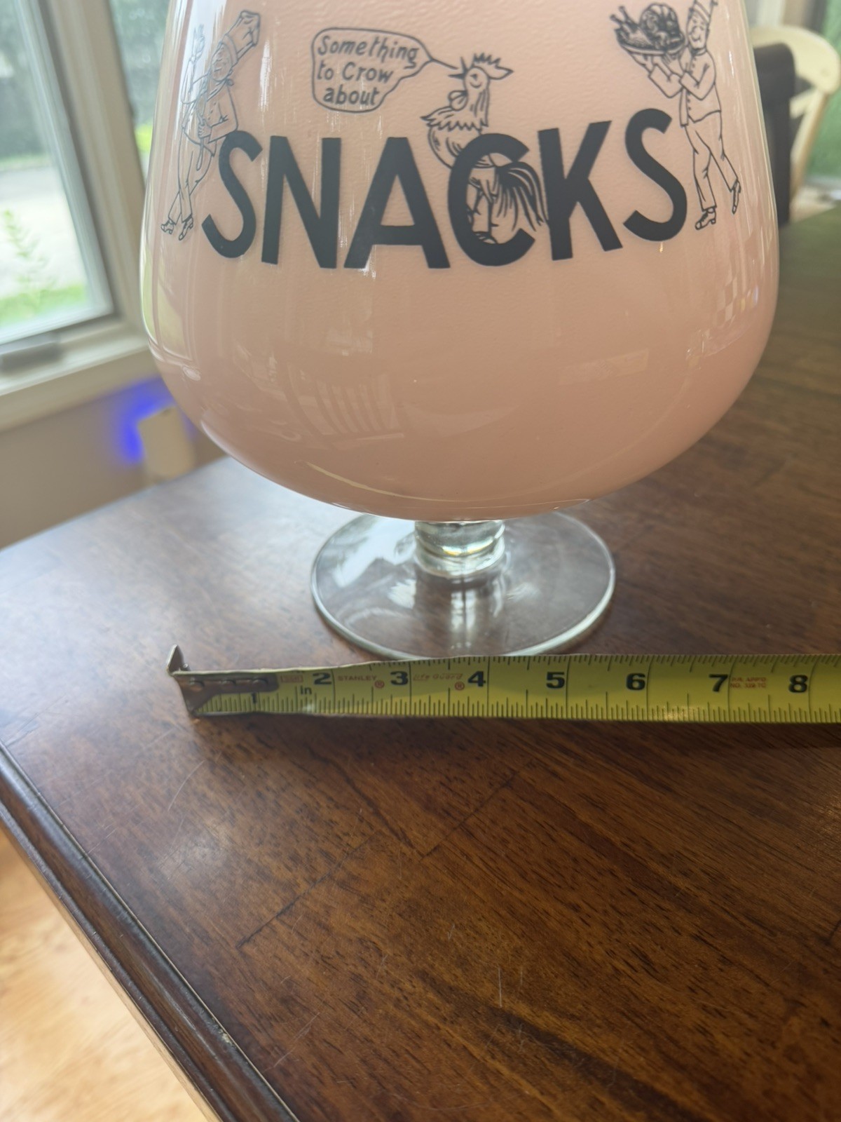 VTG Pink Frosted Glass SNACKS Pedestal Bowl Party Snack Dish West Virginia Glass