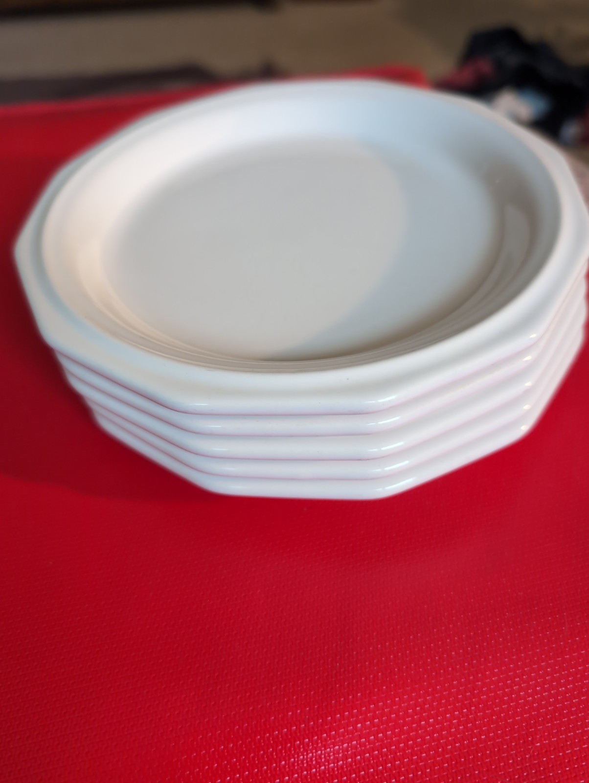Vtg Pfaltzgraff Heritage White Stoneware Salad Plates Set of 5 USA 6.75″ 1963