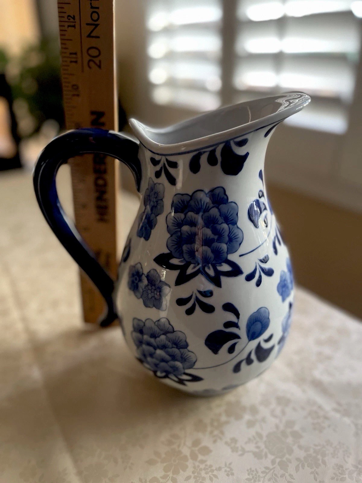 Vintage Blue and White Pitcher / Vase