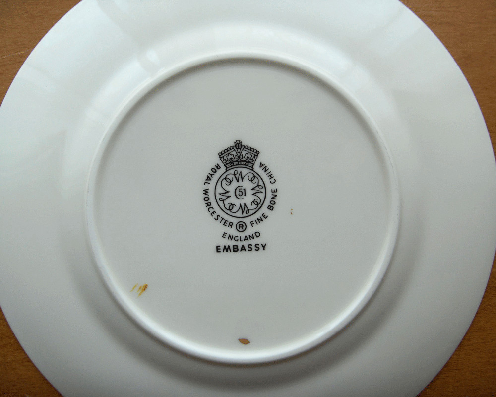 Royal Worcester Embassy white & gold 2 bread plates~England~Pristine-No Reserve