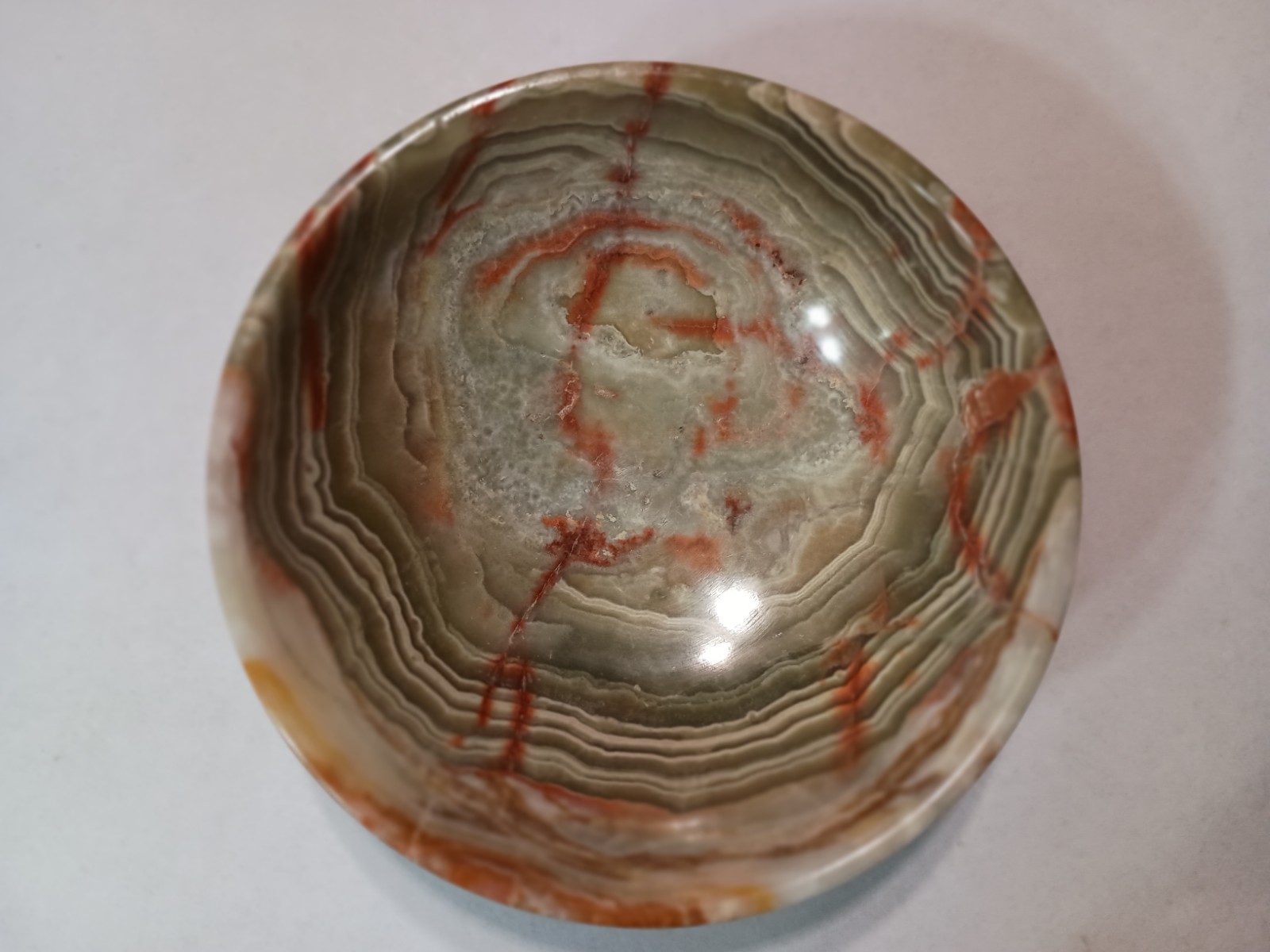 Green Onyx Bowl 5 in