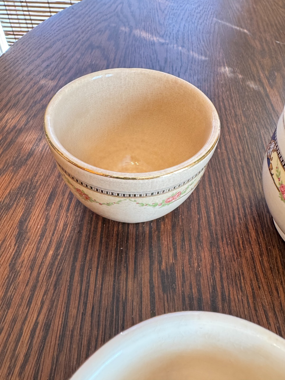 Universal Cambridge Oven Proof Bowls Beige Gold Rim Made In USA