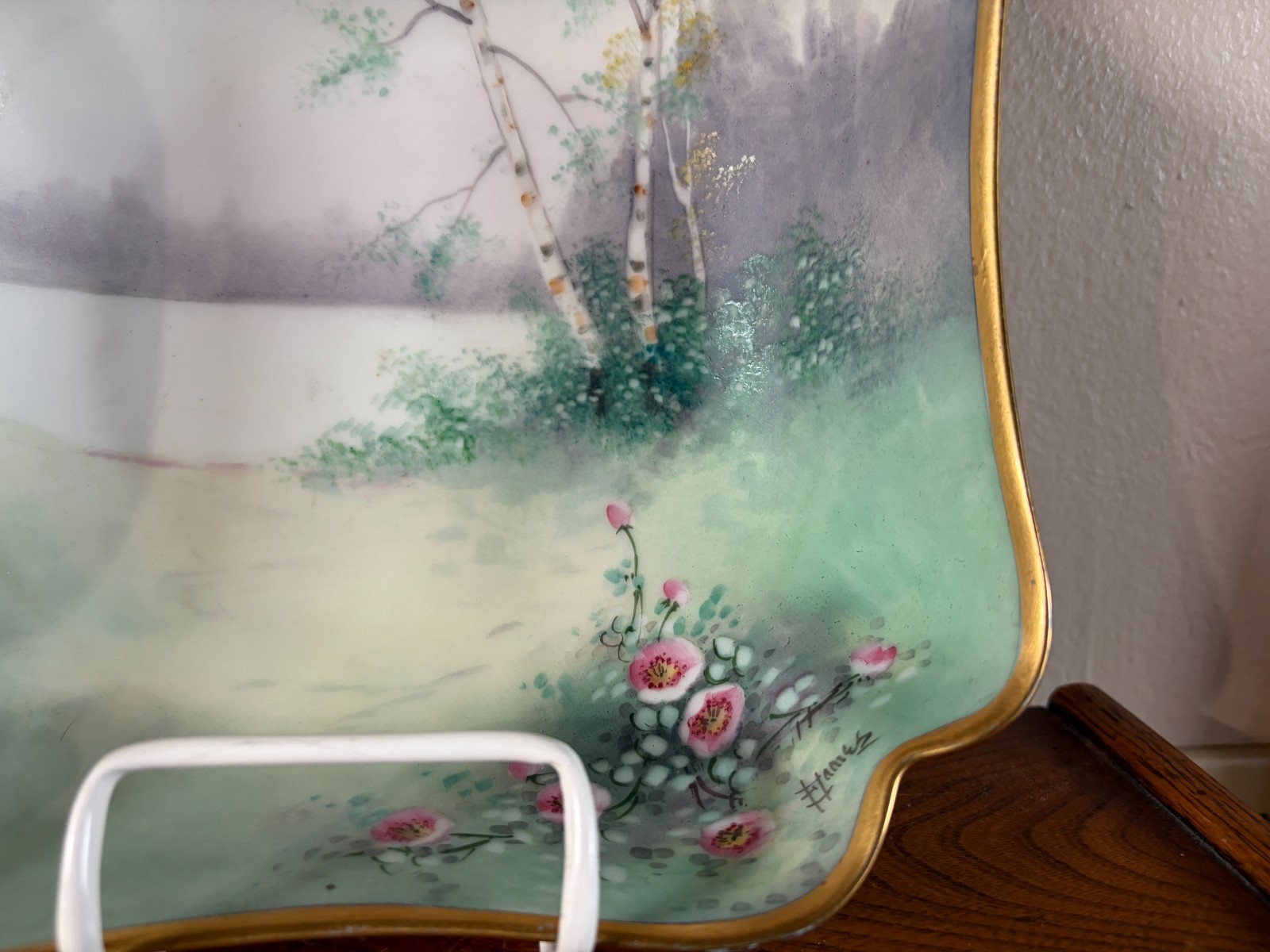 Pickard Vellum “Wildwood” Large Square Bowl Florence James