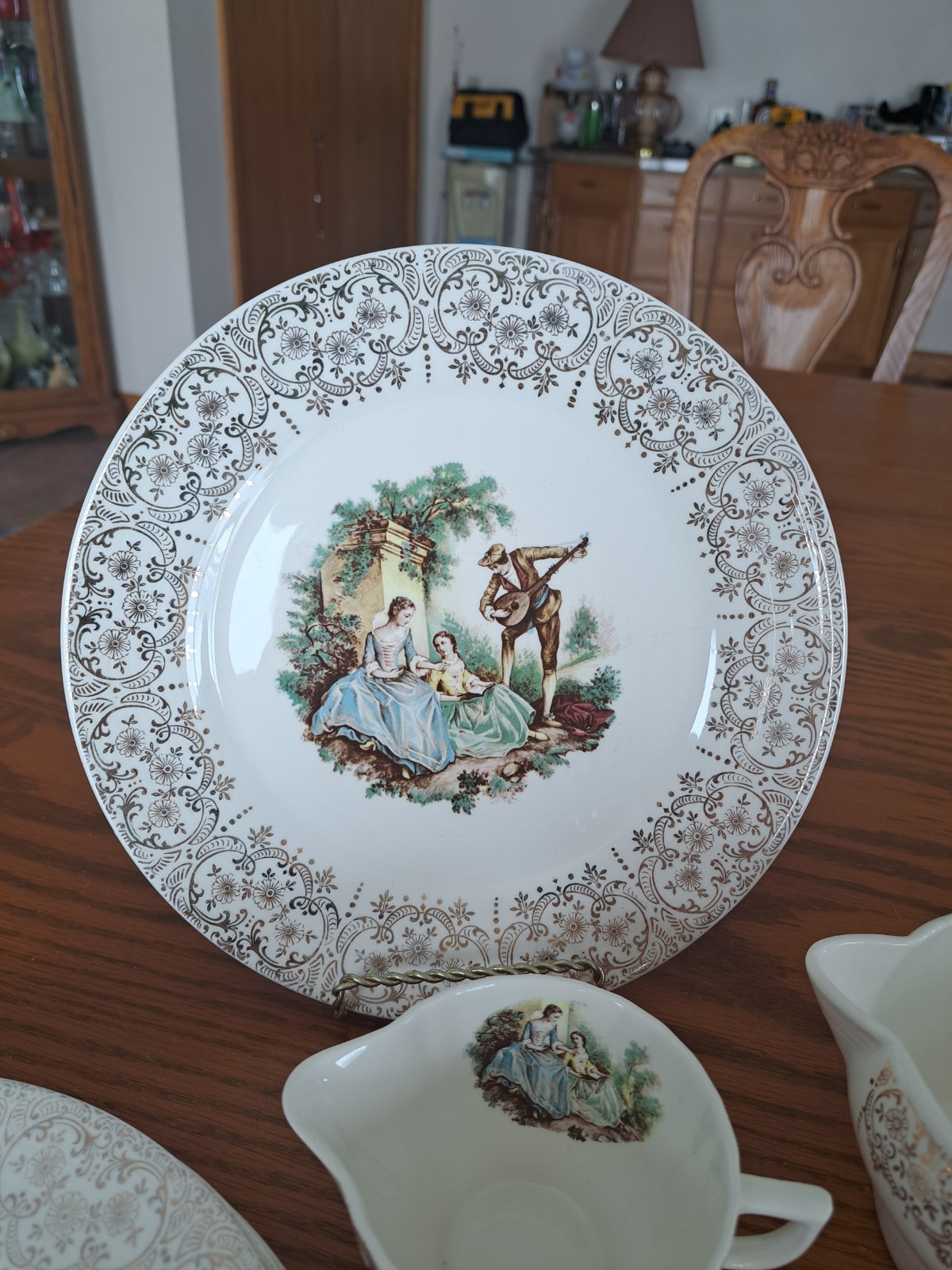 Triumph USA Limoges 22K China Triumph Courting Couples 11 Piece Grouping