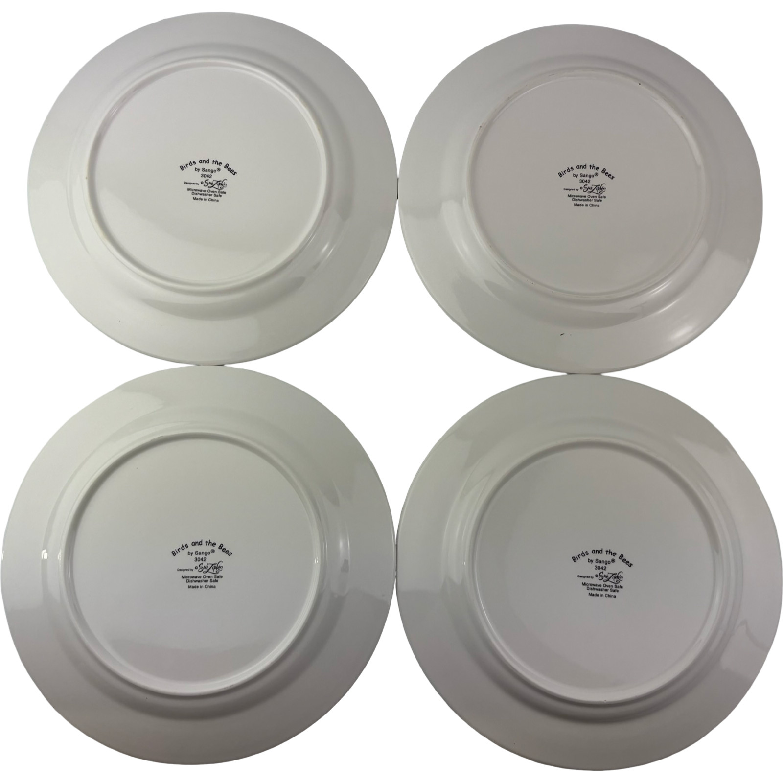 Sango Birds and the Bees Dinner Plates Set of 4 VTG 11″ Sue Zipkin Stoneware