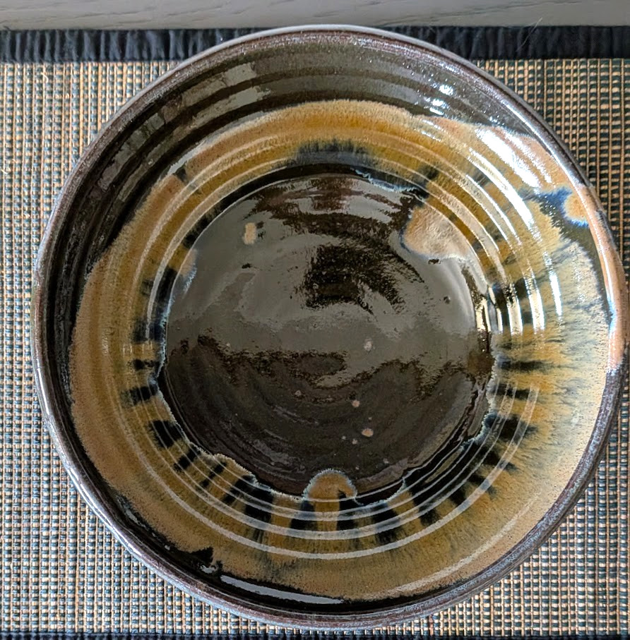 Large Hand Thrown Glossy Glazed Studio Pottery Bowl
