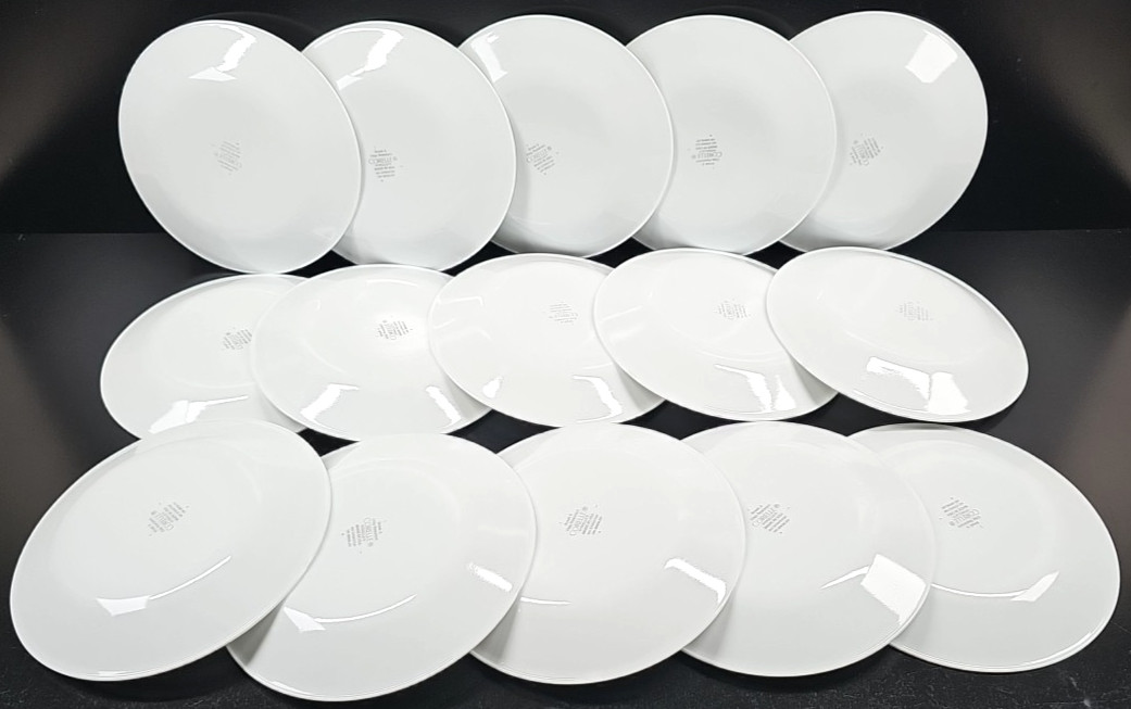 15 Corelle Classic Cafe Black Bread Plates Set Corning Livingware Rings Dish Lot