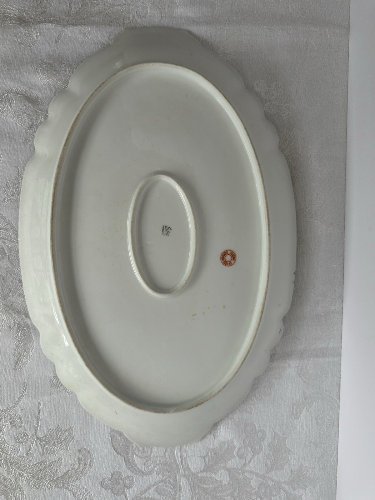 4 Charles Field Haviland Limoges Embossed Serving Platters W/Pink Floral Sprays