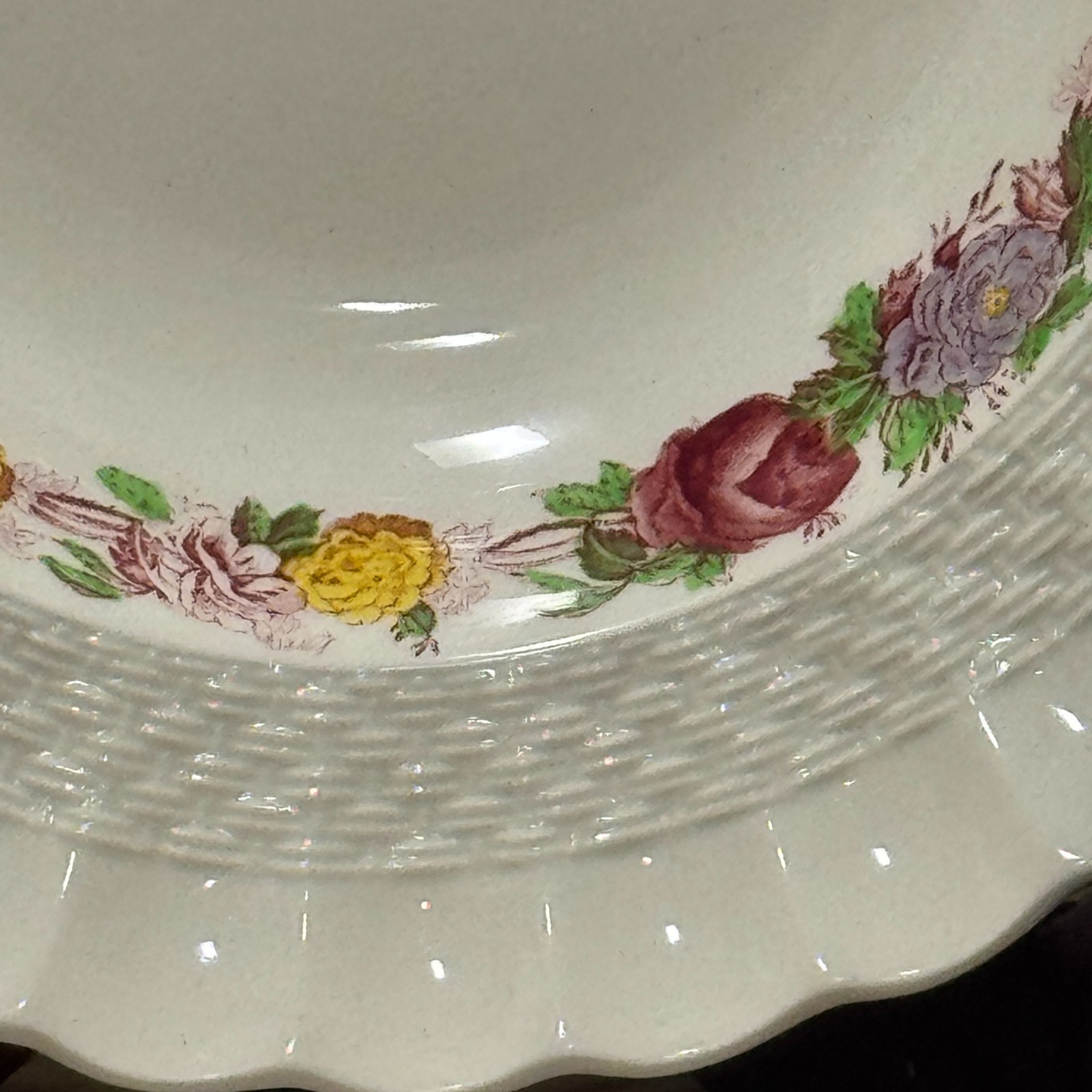 Copeland Spode Briar Rose Chelsea Wicker Lunch Luncheon Soup Serving Bowl Cereal