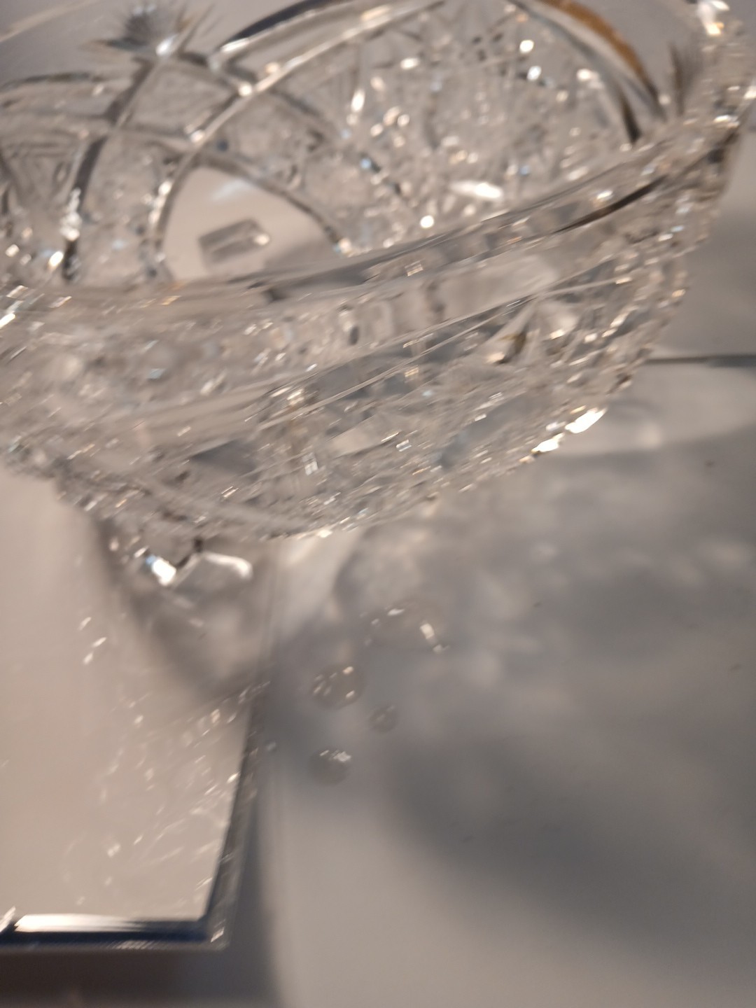Crystal Leaded 3 Footed Cut Glass Centerpiece/Serving Bowl Weighs Over 4 Pounds