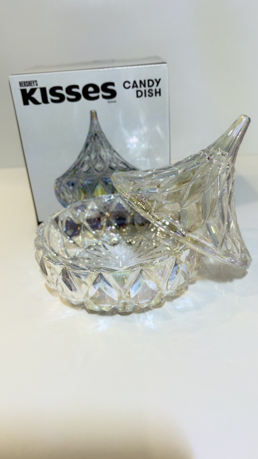 Hershey’s Kiss Candy Dish Godinger TRANSLUCENT Crystal NIB