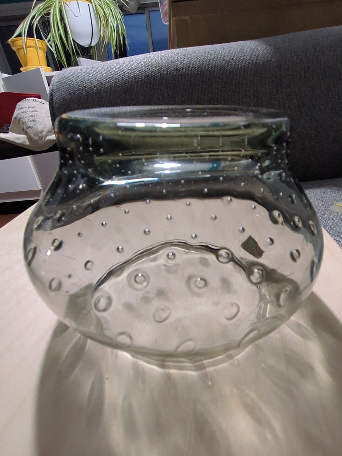 Randsfjord MCM Bubble Art Glass Bowl Norwegian Vintage