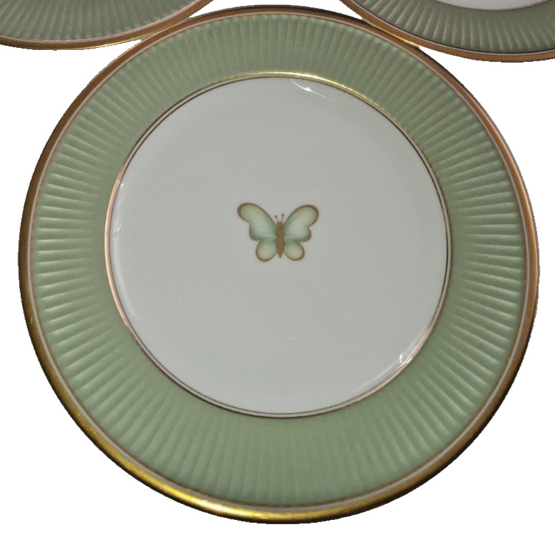 Vtg FITZ & FLOYD Guild Classique Papillion SALAD Plate Ribbed Butterfly 7.75″