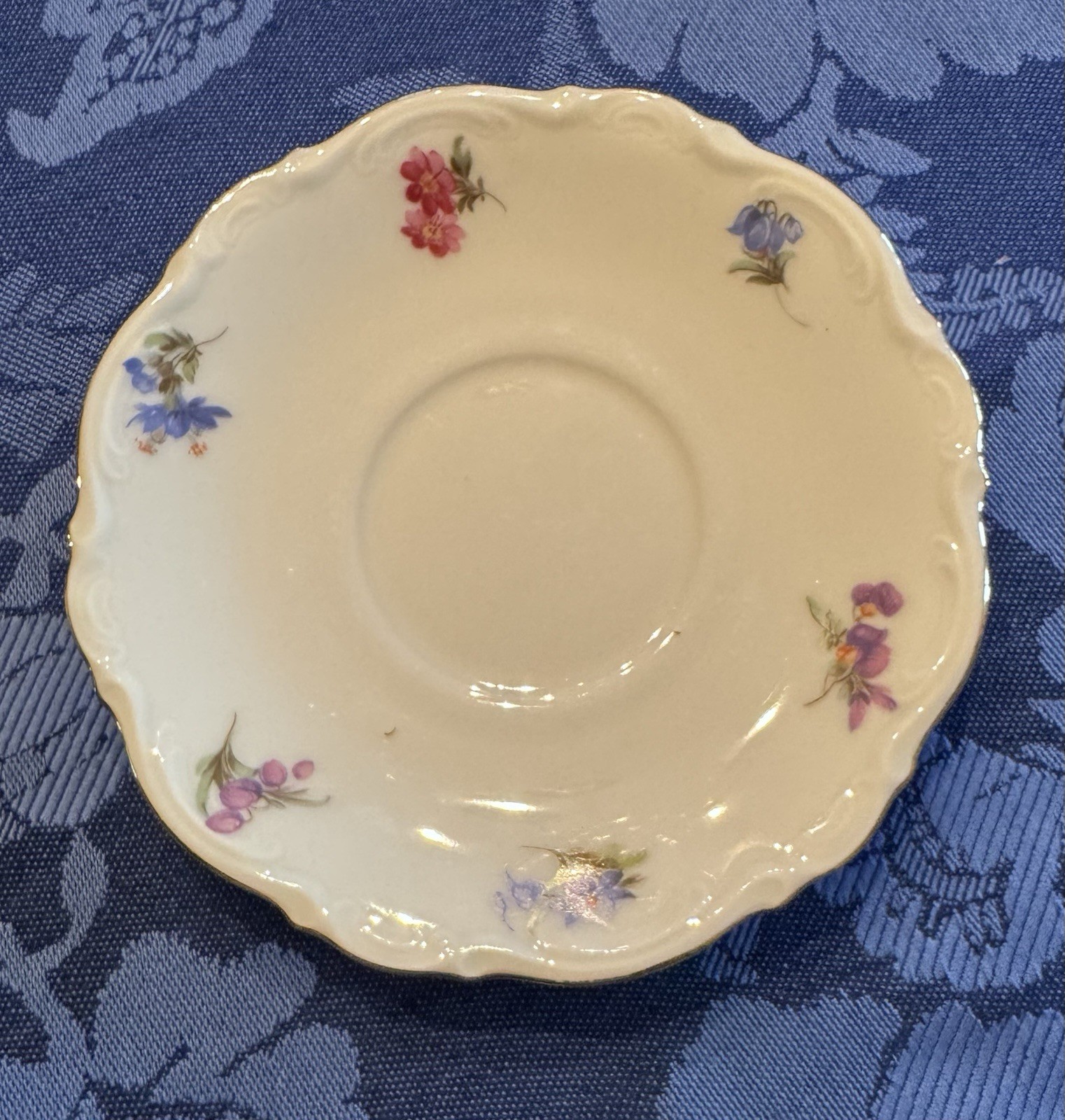 Set of 6 Mitterteich Bavaria Meissen Floral Teacups With Matching Saucers