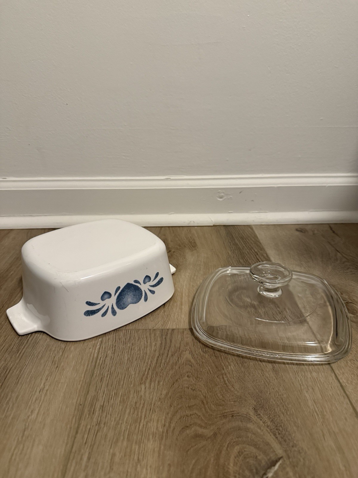 Corning Ware Country Kitchen Blue Sponge Heart A-1.5-B Casserole Dish Lid 1.5 L