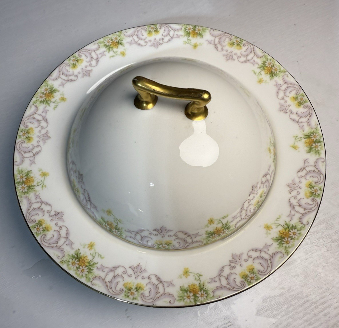 French Bawo Dotter Elite Works Limoges BWD647 Round Butter Lid And Strainer