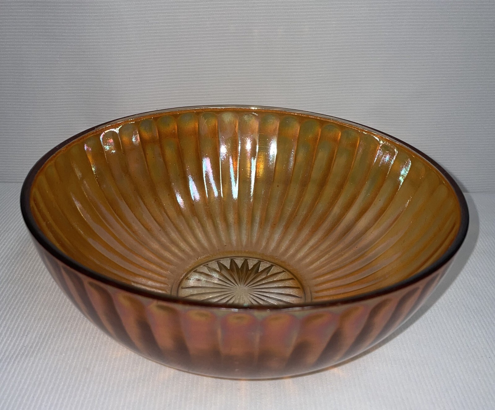 Carnival Imperial Glass Smooth Rays Marigold 3 Inches High
