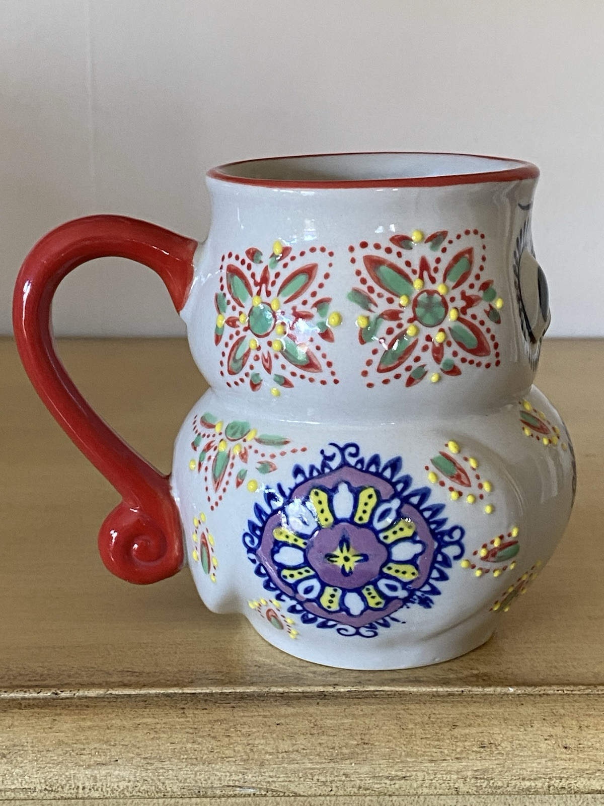 Yokohama Studios Hand Painted Owl Coffee Mug 3D Embossed 14oz