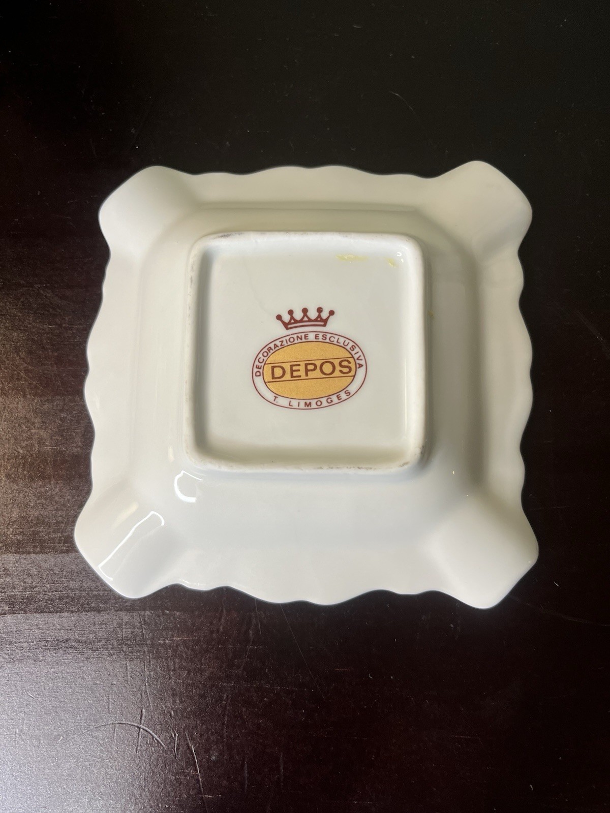 Vintage Depose Limoges France Porcelain Square Candy Dish Pink Gold Art Nouveau