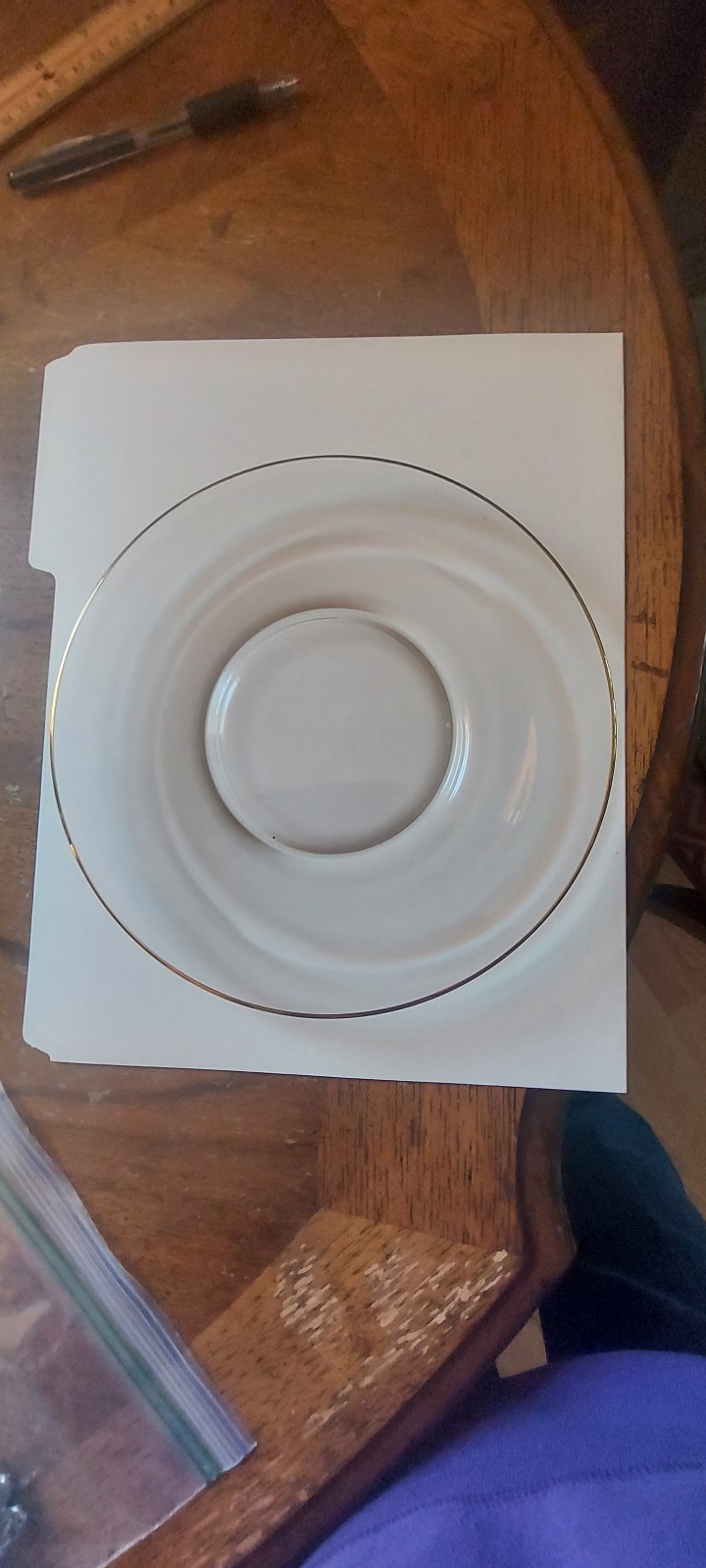 Set of 6 Bormioli Rocco 8” Clear Glass Plate Gold Rim Salad Dessert Plate Italy