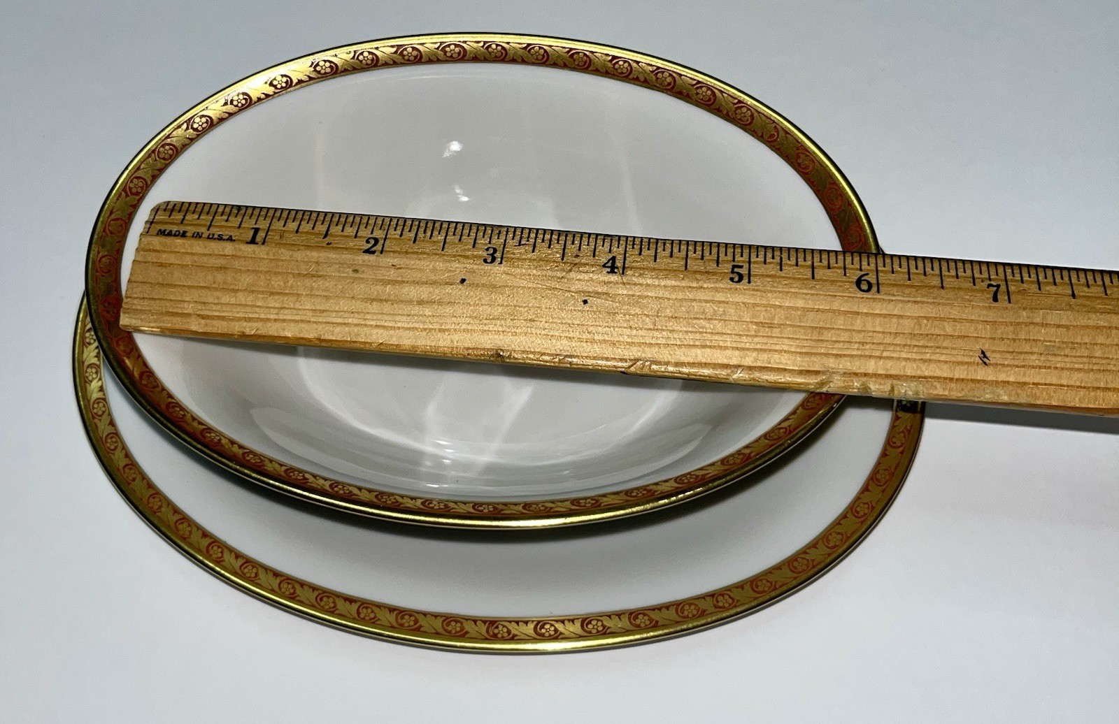 Vintage Tirschenreuth Bavaria The Windsor 8” Bowl w/Saucer White Gold Trim
