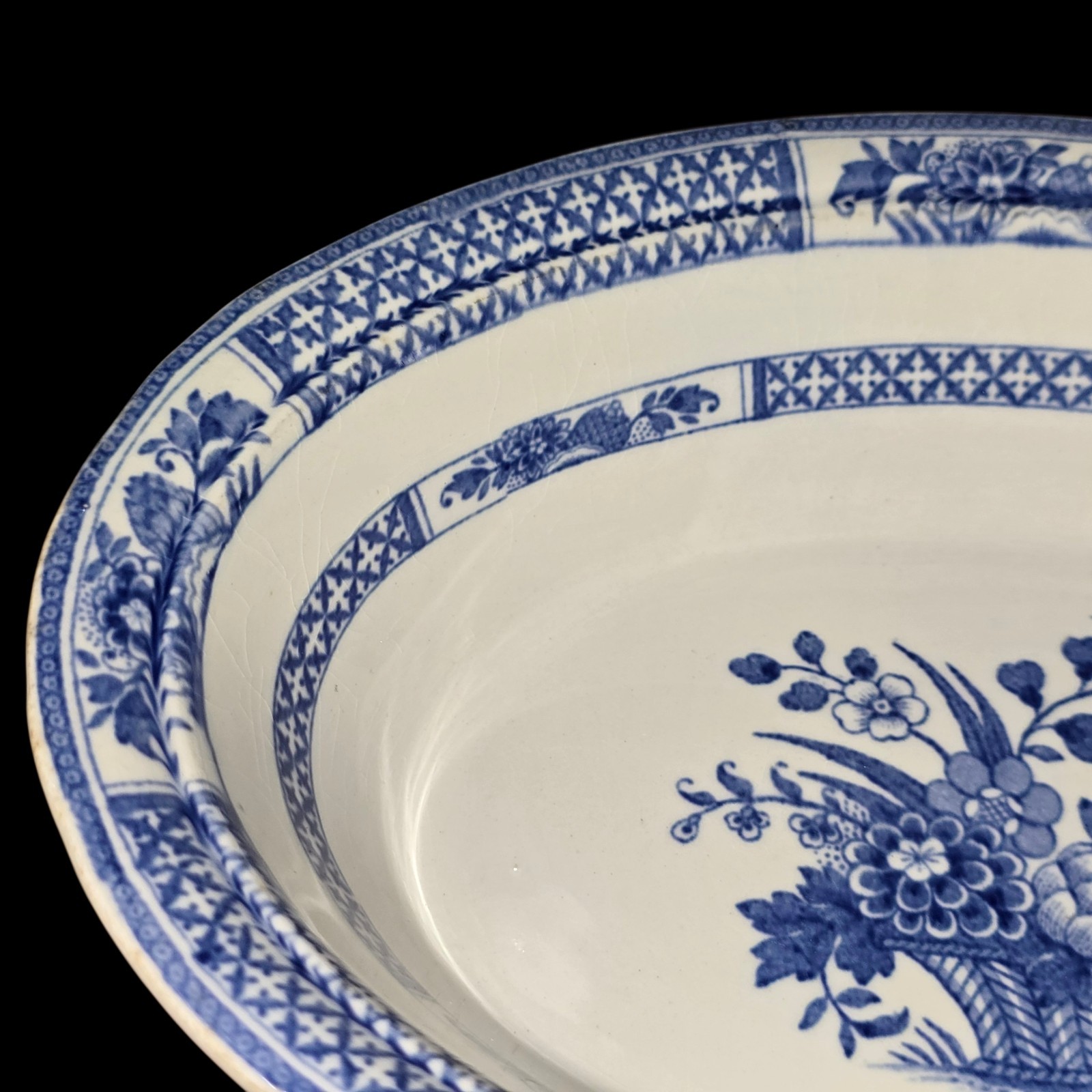 Booths Nankin #659846 English Serving Bowl In Blue & White Ironstone 1930s