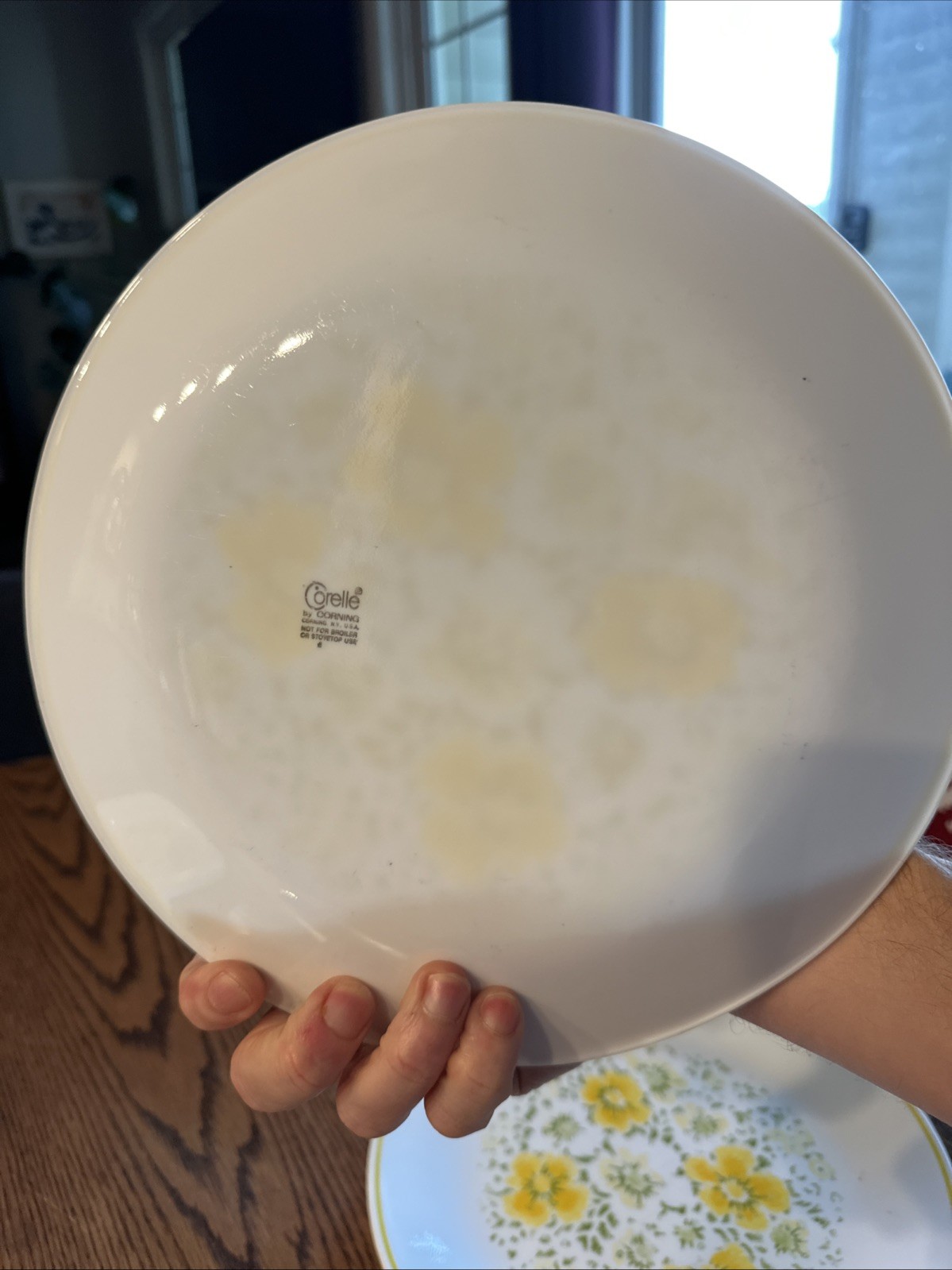 Corelle April Showers Yellow Flowers 10.25” Dinner Plates Corning Vintage