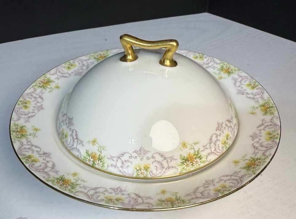French Bawo Dotter Elite Works Limoges BWD647 Round Butter Lid And Strainer