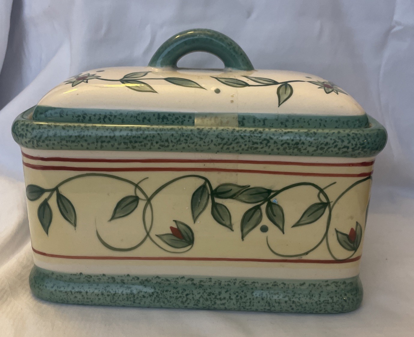 Pfaltzgraff French Quarter Butter Keeper Box Rare Piece 7” L X 4” W X 5” H