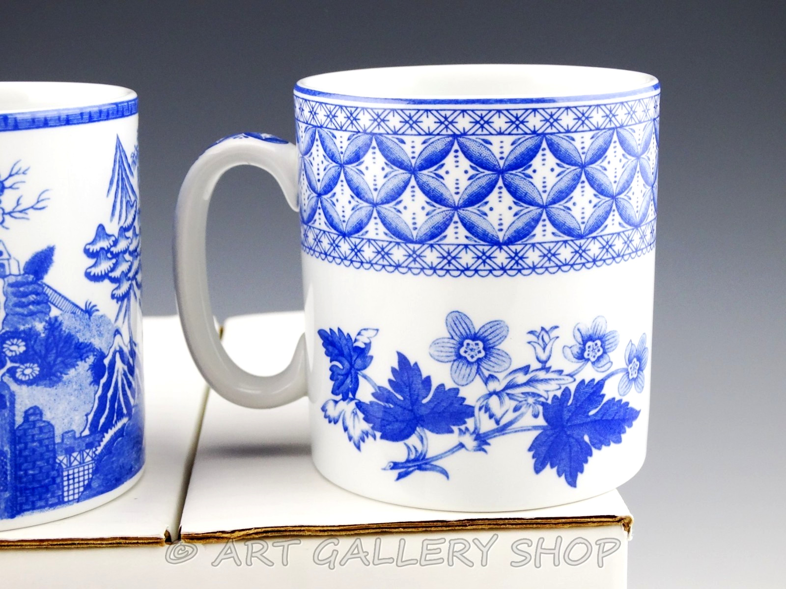 Spode BLUE ROOM COLLECTION MUGS Geranium, Indian Sporting, Greek, Gothic Castle