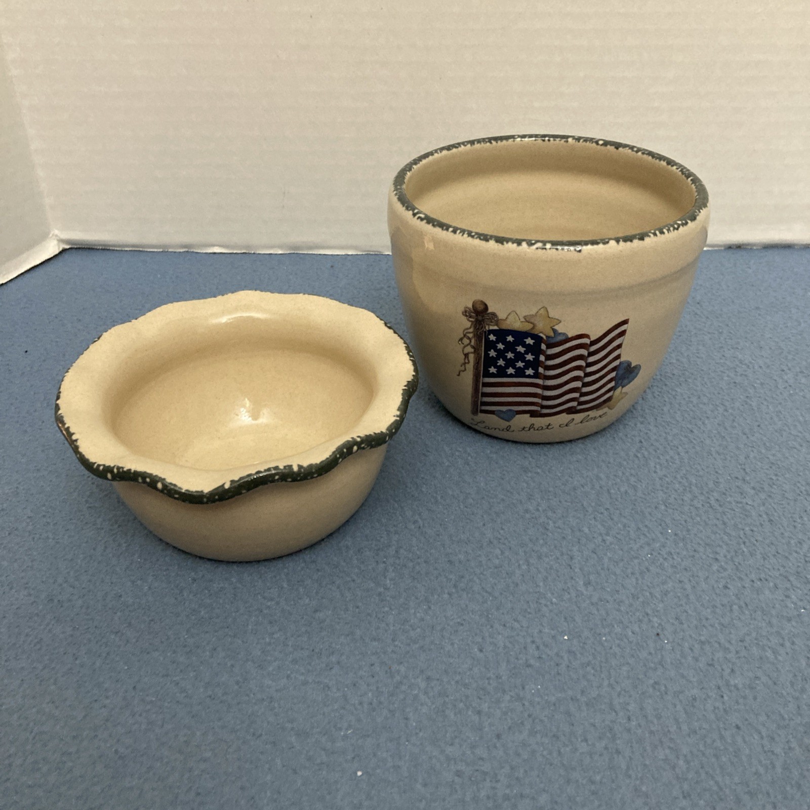 Home & Garden Party Ltd. US Flag “Land That I Love” Stoneware Party Dip Chiller
