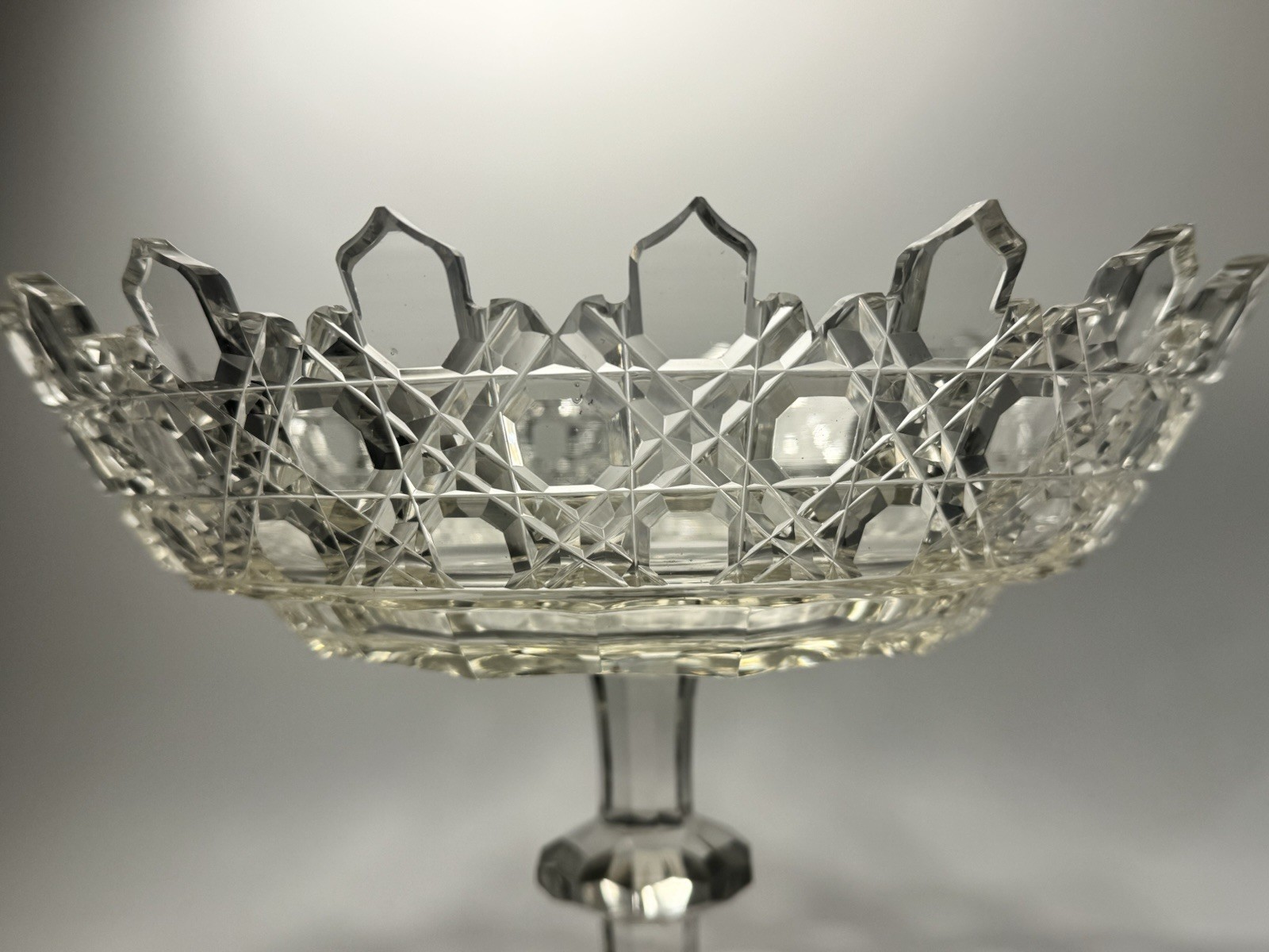 Incredible Rare Antique Anglo Irish Pedestal Fruit Bowl Centerpiece