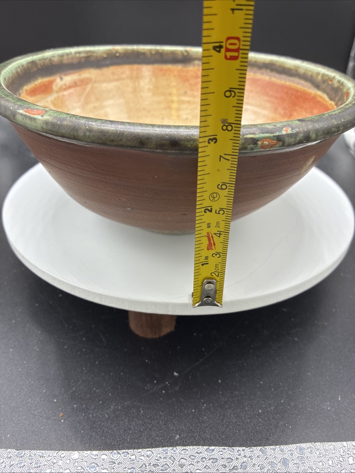 Vintage Handmade Pottery Studio Matte Brown Bowl Signed Ryan Lucier