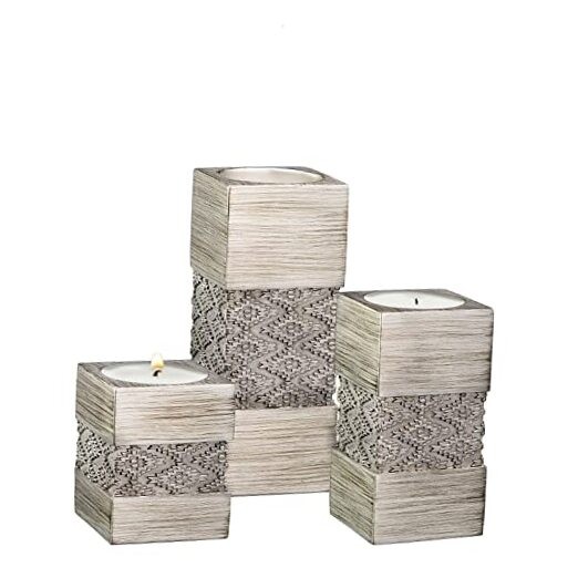 Tealight Candle Holder Set of 3 – Centerpiece for Living Room and Dining Room