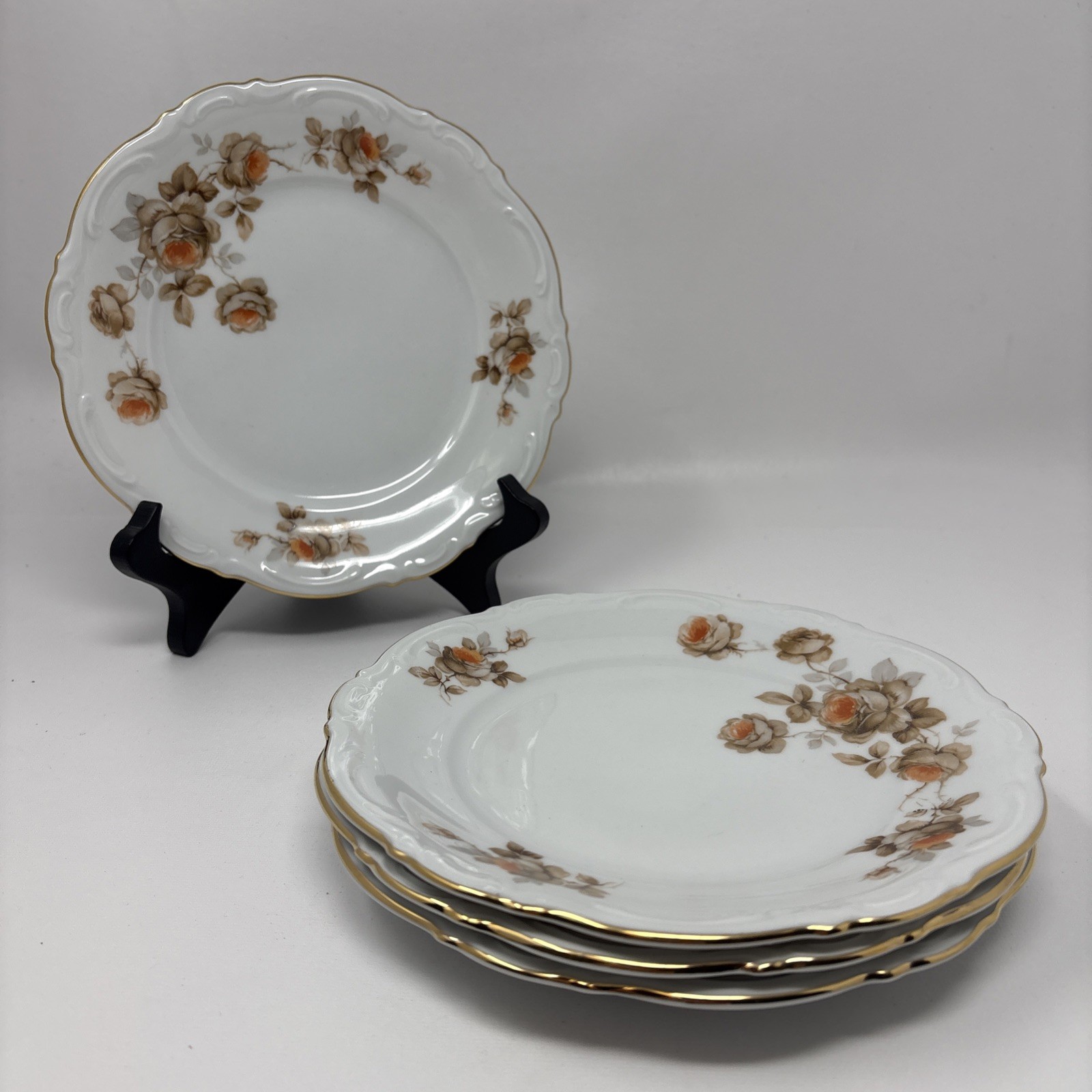 Mitterteich Bavaria Norway Rose 7 3/4″ Salad Plates – Set of 4