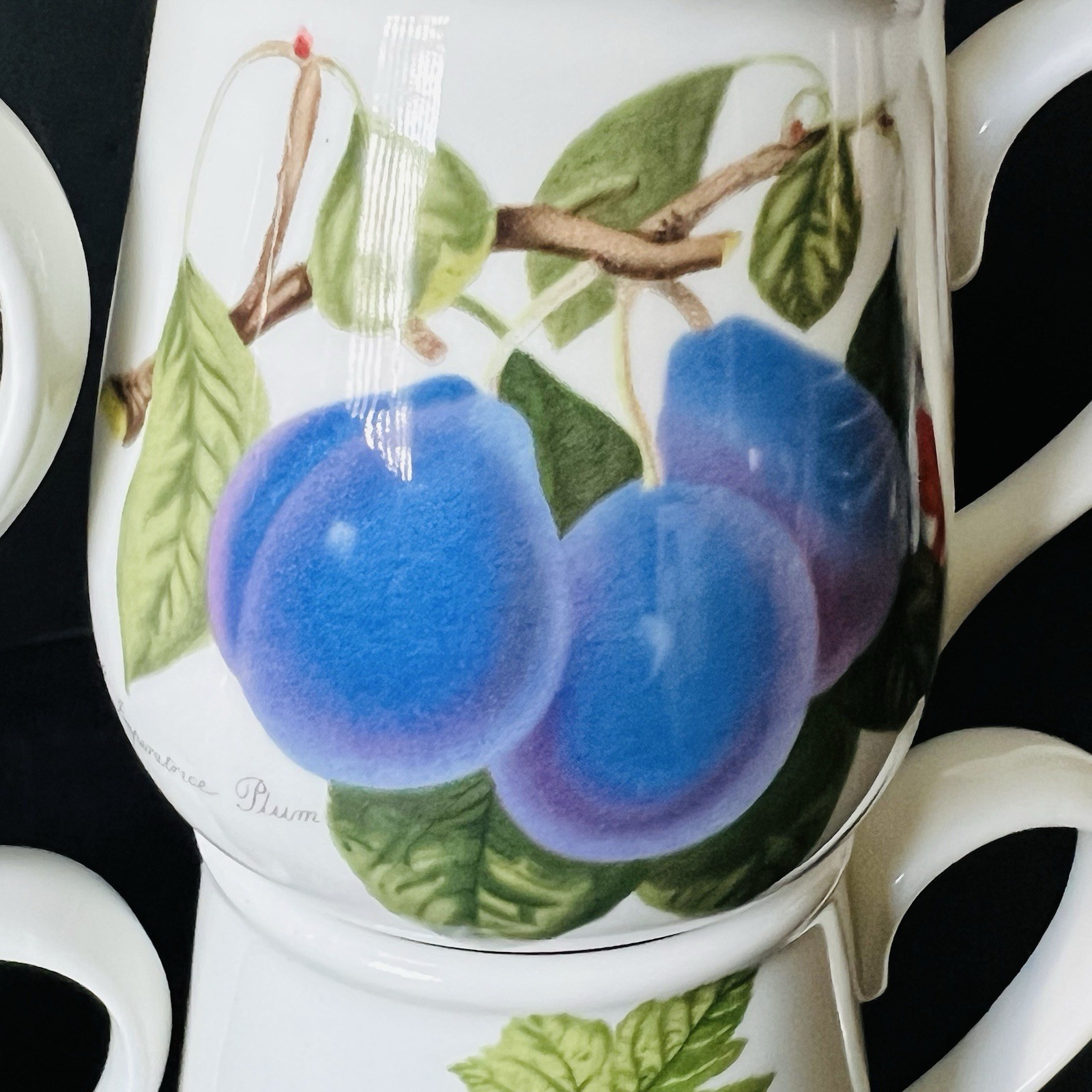VTG Portmeirion Pomona Set Of 6 Small Fruit Cups Mugs Porcelain Made in England