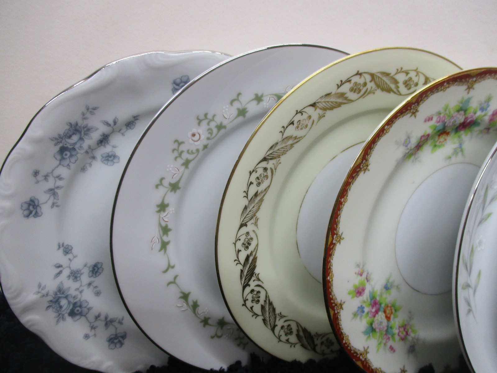 Vintage Mismatched China Bread, Cake, Dessert Plates ~ Set of 9 ~ Colorful