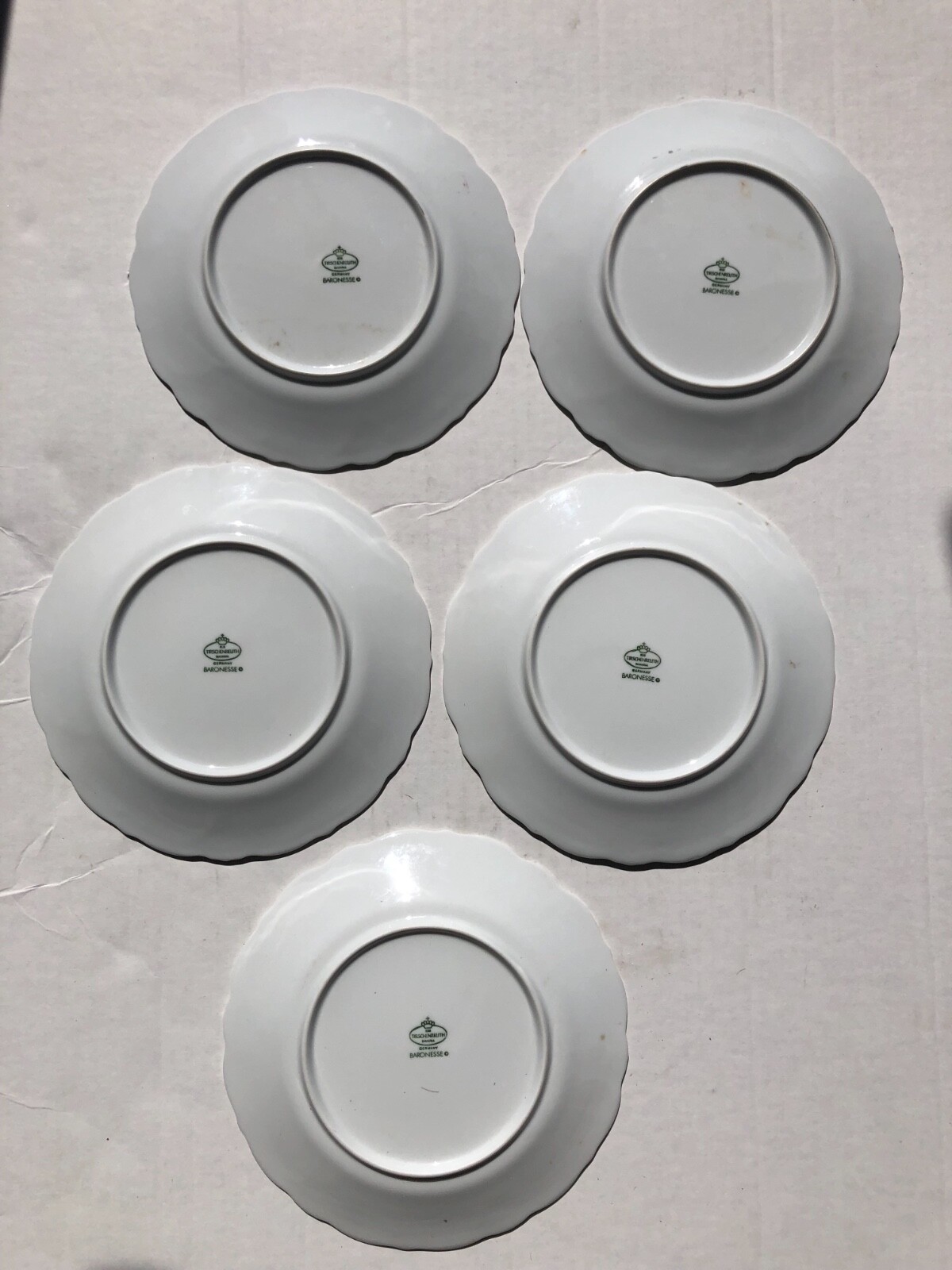 Vintage Tirschenreuth Bavaria Baronesse Dinner Plate Set Of 5 1950-1959 harvest