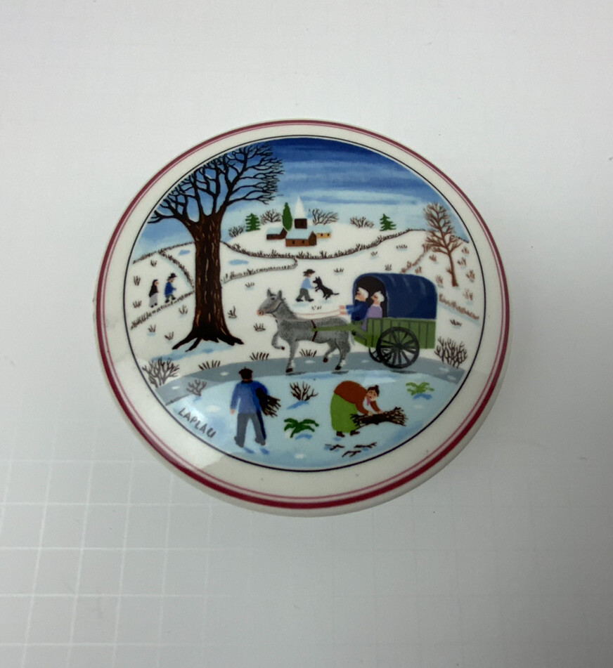 Christmas Villeroy Boch Naif Christmas Porcelain Trinket Box With Lid Vintage