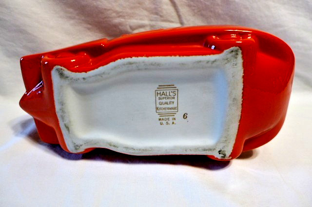 Vintage 1938 Hall China Art Deco Car Automobile Figural Teapot Rare Red Glaze