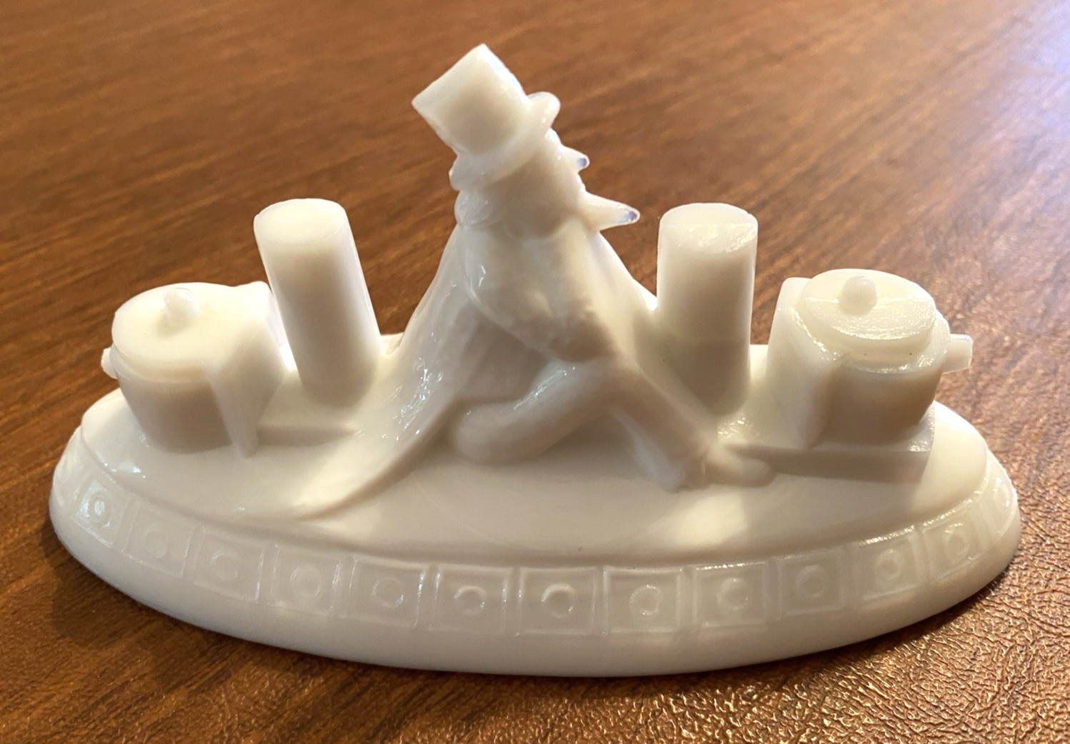 LID Only for a 1899 Uncle Sam on Battleship MILK GLASS COVERED DISH-Small chip